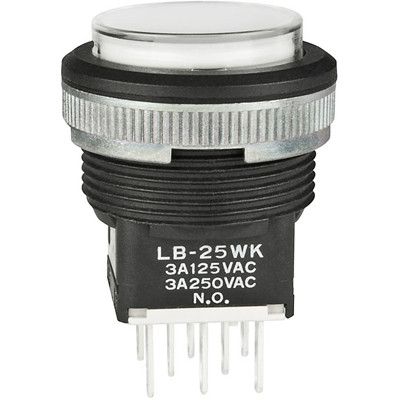 DPDT Illuminated Pushbutton Switch, 3A 250VAC, Momentary, Panel Mount