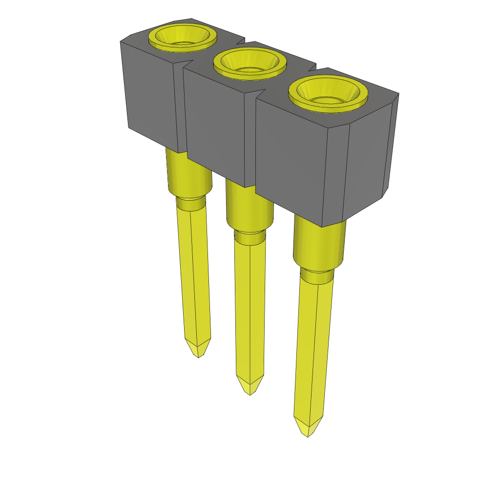 Conn Socket Strip SKT 3 POS 2.54mm Solder ST Top Entry Thru-Hole Bulk