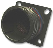 D38999/20GE26PN Wall Mount Receptacle, 26-Contact, Straight, Gold Plated Copper Contacts