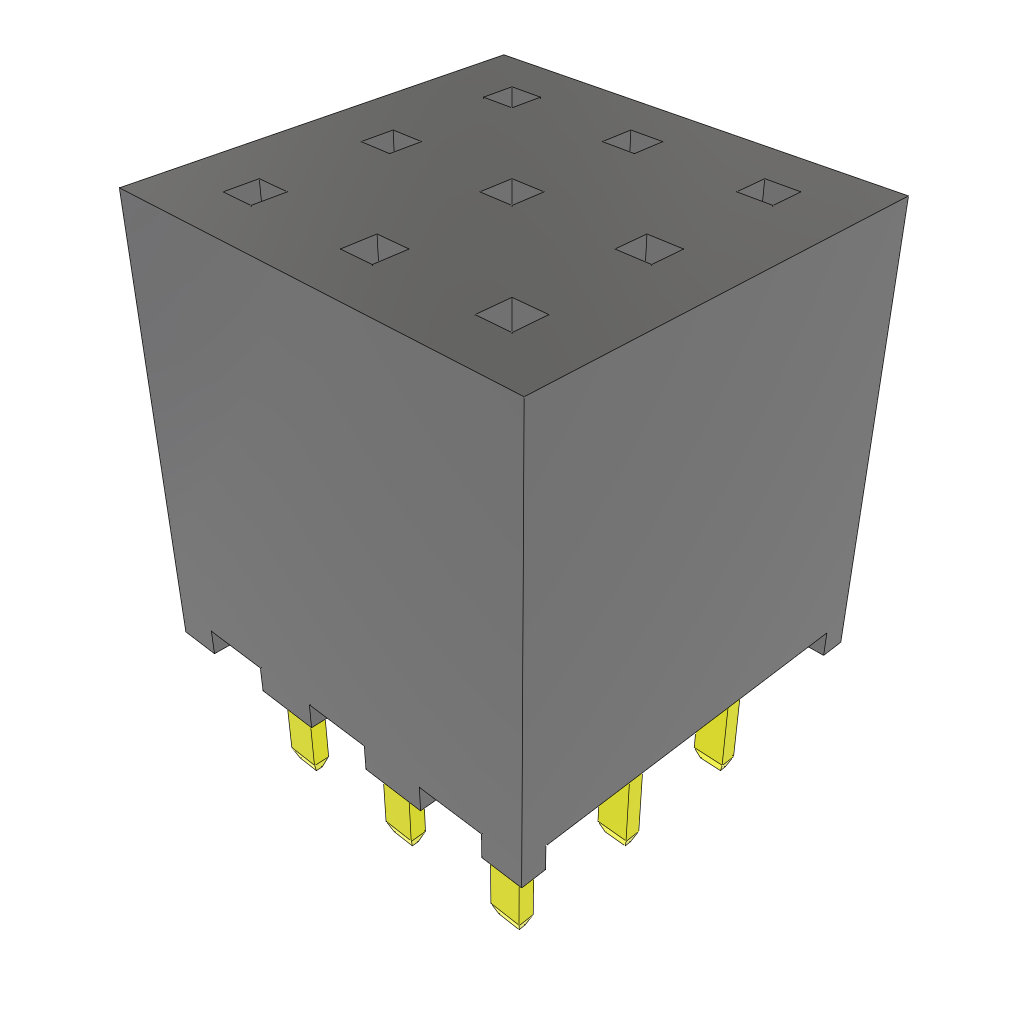 Conn Socket Strip SKT 9 POS 2mm Solder ST Top Entry Thru-Hole Layer