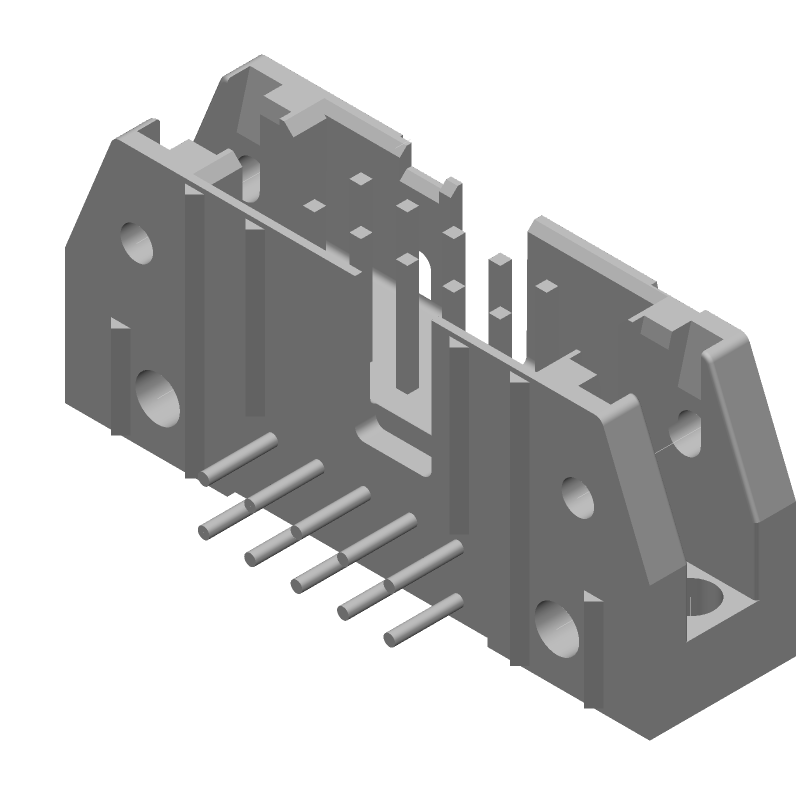10 Pos 2.54mm RA Shrouded Header, 1A, Gold Plating, Thru-Hole