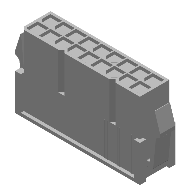 18 Pos 4.2mm Crimp Wire Housing, Male Pin, 9A, 600V, Panel Mount