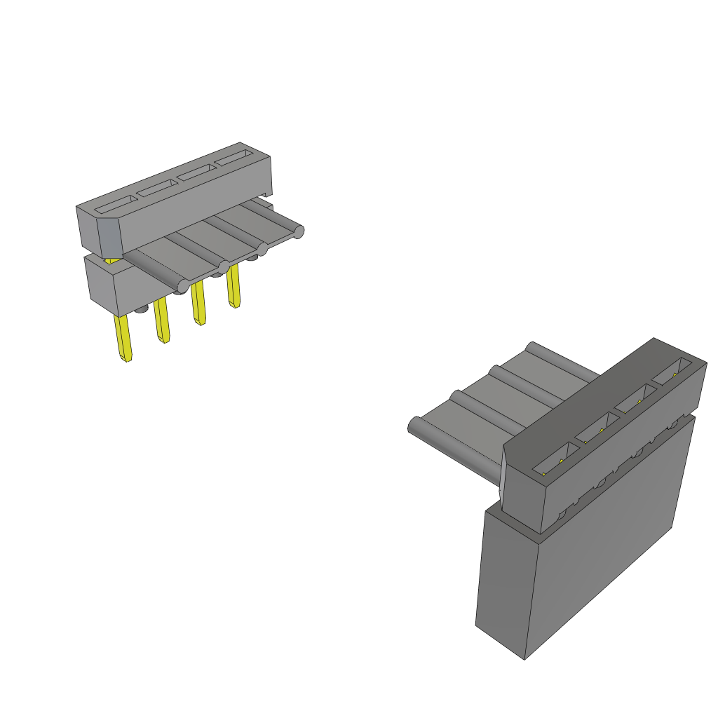 Cable Assembly Flat Ribbon 0.127m 28AWG IDC Connector to IDC Connector 4 to 4 POS PL-SKT IDT-IDT Bulk