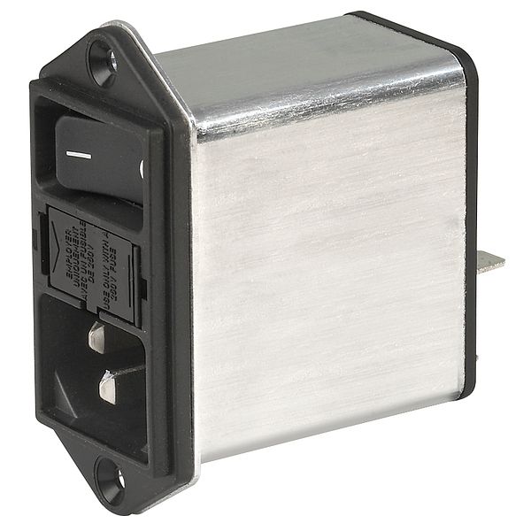 Filtered Power Entry Module, 10A, 250VAC, 3 Pos, 1 Port, Shielded