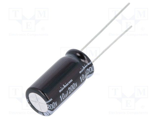 Cap Aluminum Lytic 10uF 200V 20% (10 X 20mm) Radial 5mm 95mA 5000h 105°C Bulk