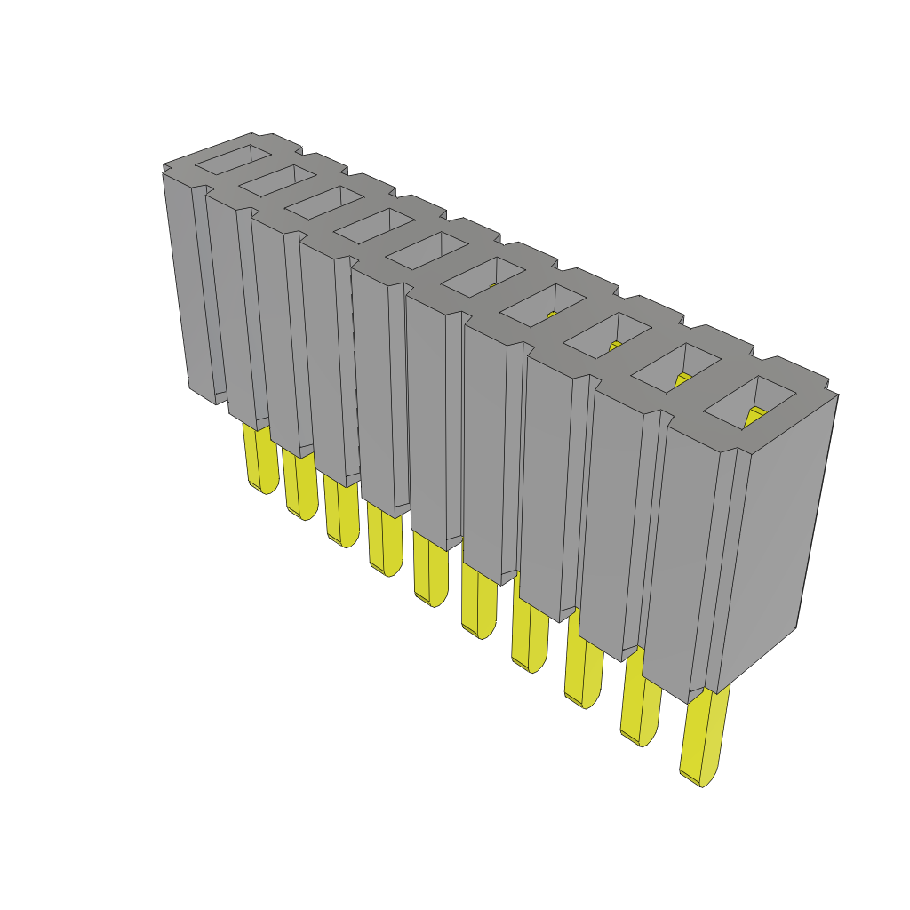 Conn Micro Socket Strip SKT 10 POS 1.27mm Solder ST Thru-Hole Tube