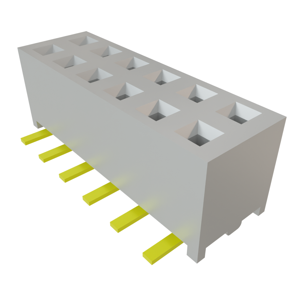12 Pos 2mm Pitch Receptacle, Straight, Gold Socket, SMD