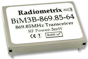 RADIOMETRIX         BIM3B-869.85-64             RF MOD, TXRX, FM, 869.85MHZ, 64KBPS