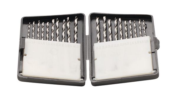 Set of HSS twist drill bits, 1.3. . .2.5 mm, HSS 225, Donau