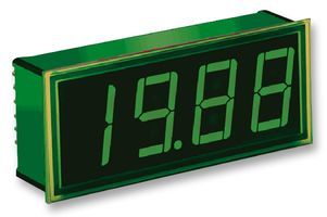 2V Green Panel Meter, Polycarbonate, 0-60°C, 4.75-5.25V