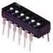 3-Pos SPST Slide DIP Switch, 30VDC, 30mA, Gold Contacts, Through Hole