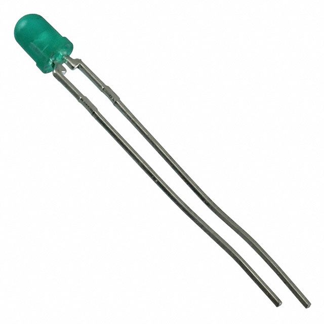 Green Diffused T-1 3mm LED Emitter, 565nm, 2.6mcd