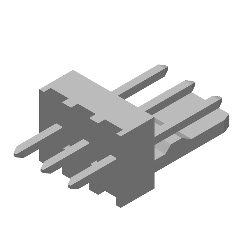 2.54mm Pitch Male Header, 3 Pos, Straight, Solder, 4A, 250V