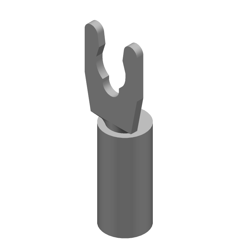 Spring Spade Terminal, 16-22AWG, Brass, Tin, Red, 600V