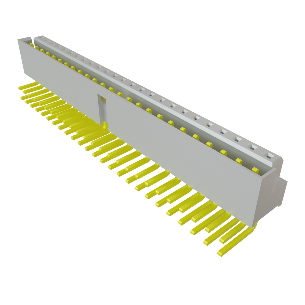 50-Contact Shrouded Receptacle Header, 2mm Pitch, 2 Rows, Through Hole Mount