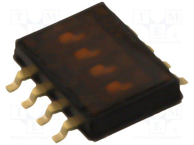 Slide DIP Switch, SPST, 4P4T, 25mA, 24VDC, SMD