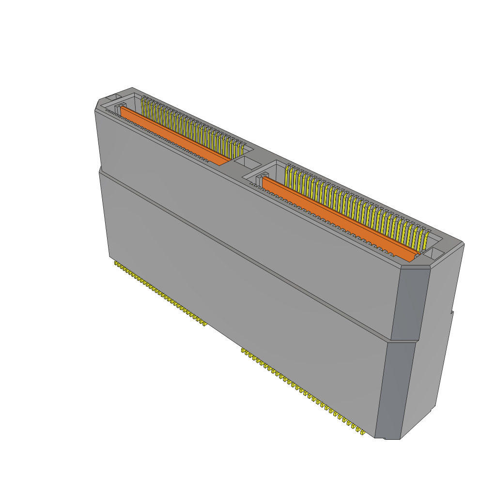 120-Contact 2-Row Shrouded Header, Gold Plated, 0.5mm Pitch, Solder Termination