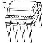 Peizoresistive Sensor, Differential, -15Psi Min, 15Psi Max, 0.25%, Rectangular, Through Hole Mount, ROHS COMPLIANT, CERAMIC, DIP-8