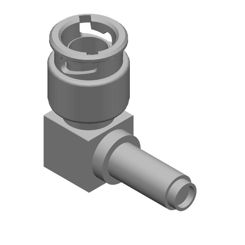 Mini-BNC RF Connector, 2GHz, 75 Ohm, Crimp, RA, Cable Mount, Gold