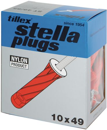 Wall Plugs with Screws 10 x 49 mm PU=25 ST, ST RED PAN PZ2 5X55MM, Tillex