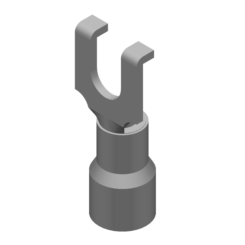 Insulated Spade Terminal, 14-16AWG, Copper/Tin, Blue, 300V