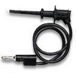 Mini Hook Plug, 5A, 300V, 12" Silicone Lead, Black