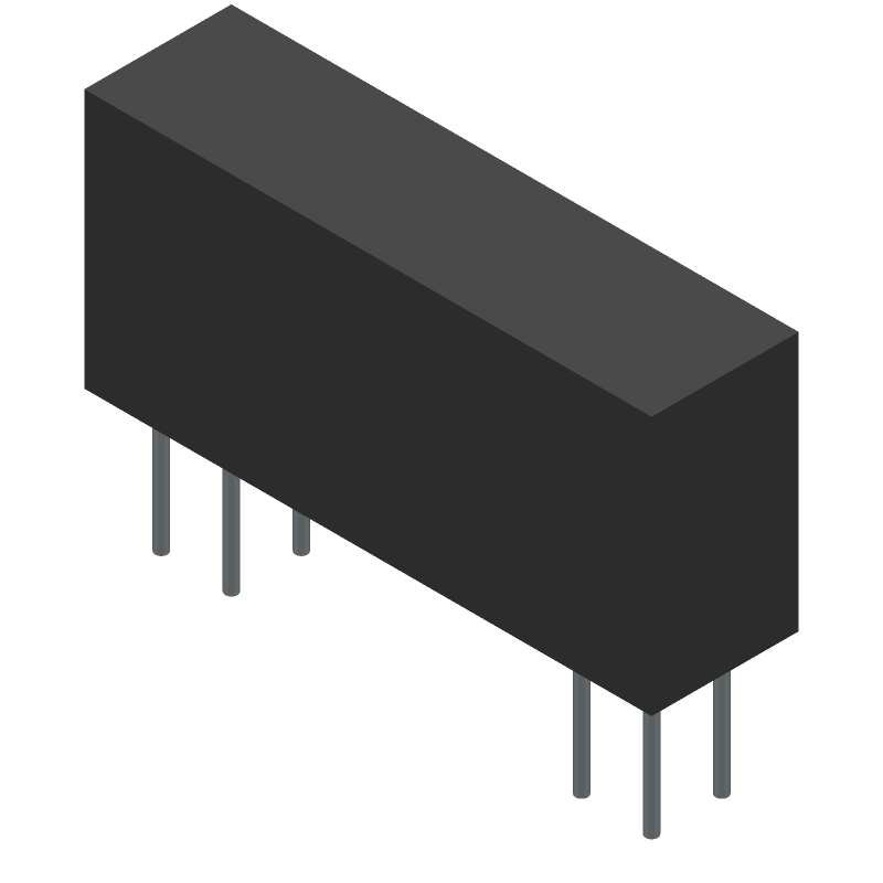 Reed Relay, 1 Form C SPDT, 5VDC Coil, 0.5A/200VDC Contact, Through Hole