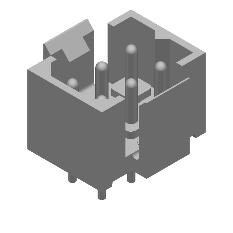 6 Pos Wire-to-Board Pin Connector, 14A, 600V, Straight, Thru-Hole