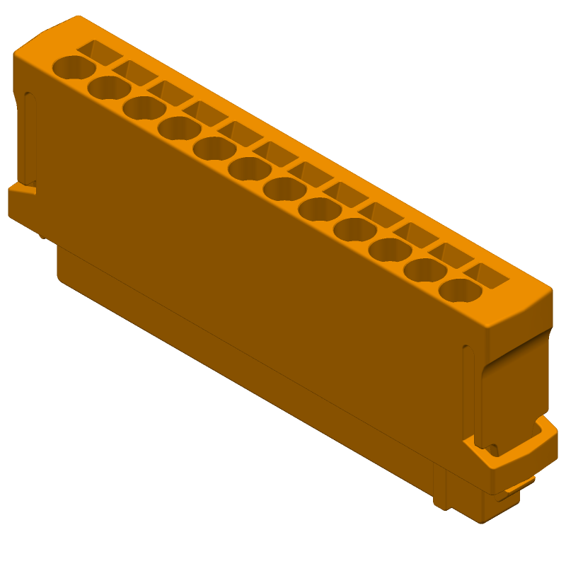 12 Pos Female Rectangular Connector, 0.1" Pitch, 6A, 160V, Screwless