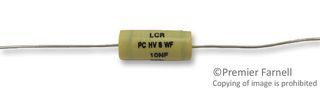 LCR COMPONENTS PC/HV/S/WF 10NF 1KV Film Capacitor, 0.01 F, 1 kV, PC/HV/S/WF Series, 20%, Axial Leaded, PP (Polypropylene)