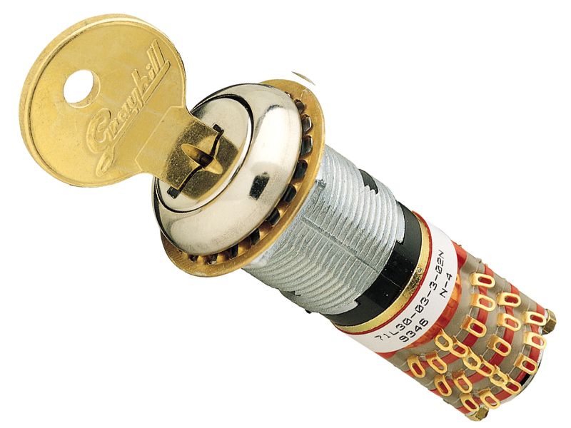 Switch Key Lock SP3T 36 Flat Key 0.25A Solder Lug Panel Mount