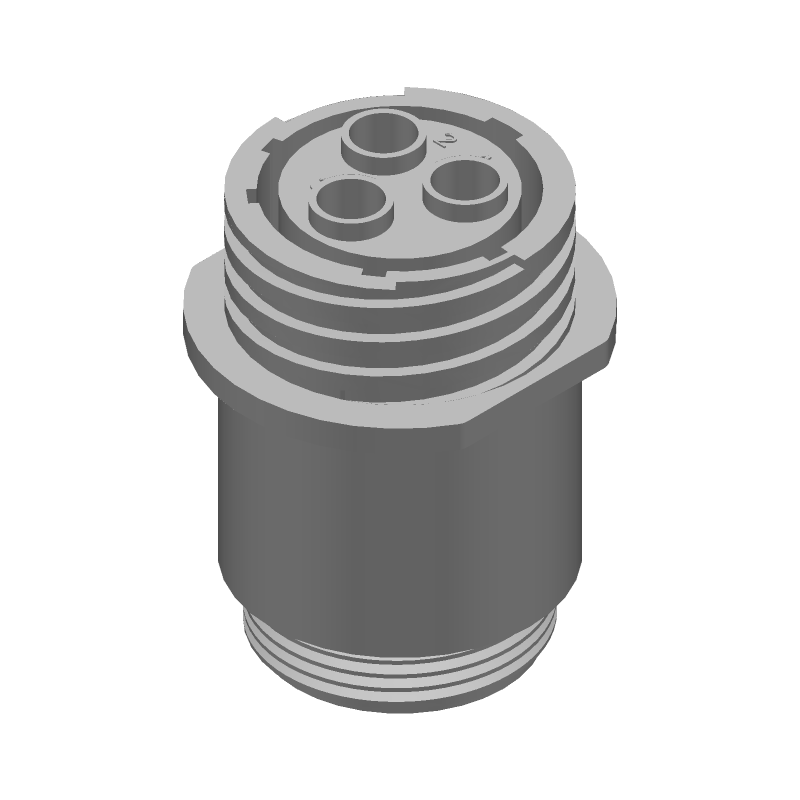 3-Pos Female Circular Connector, Crimp, IP65, Black, Nylon, -55°C to 105°C