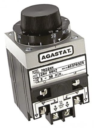 DPDT Off-Delay Relay, 10A, 240VAC, 120VAC Coil, Panel Mount