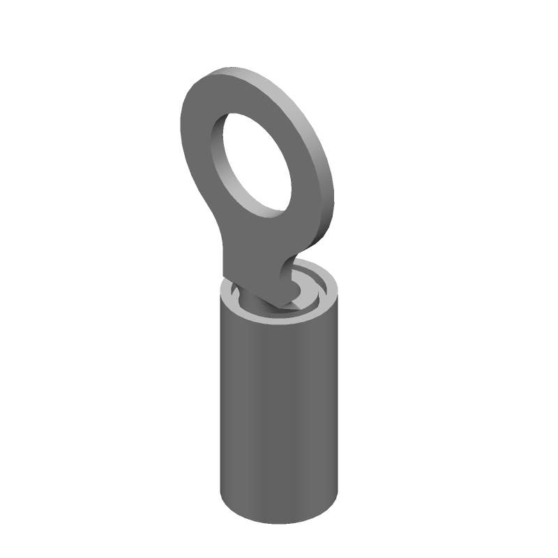 Ring Terminal, 16-22AWG, Copper, Tin, Insulated, 300V