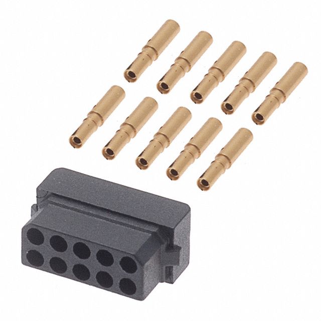 10 Pos 2mm Crimp Female Header, Straight, 3A, 120V