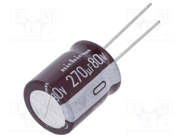 Cap Aluminum Lytic 270uF 80V 20% (16 X 20mm) Radial 7.5mm 742mA 5000h 105°C Bulk