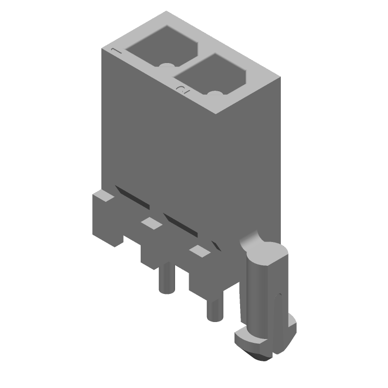 2 Pos Power Connector, 9.5A, 600V, Wire-to-Board, Male Pin, Tin-Lead