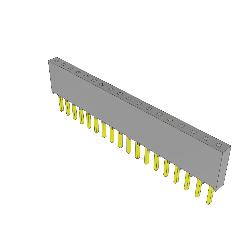 18 Pos 2.54mm Shrouded Header, Female, Thru-Hole, Tin