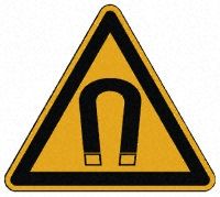 Magnetic Field Sign Aluminium, 200 x 200mm 1Each Hazard Warning