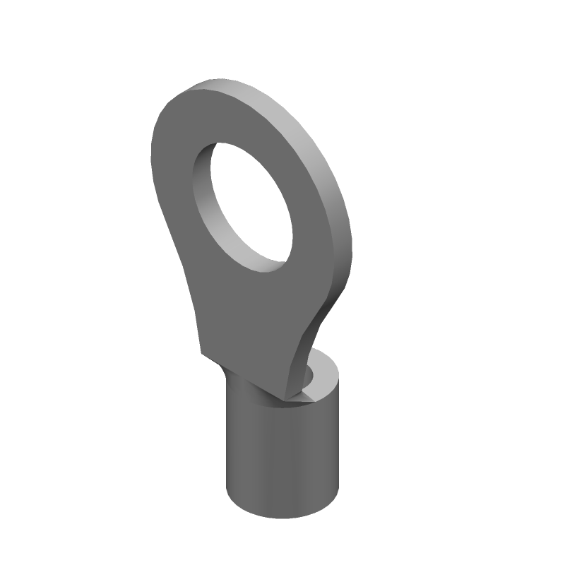 Ring Terminal, Copper, Tin Plated, 22-16 AWG, M4 Stud