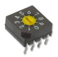 KNITTER-SWITCH         DRS3010             Rotary Coded Switch, DRS3000 Series, Through Hole, 10 Position, 50 VDC, BCD, 100 mA