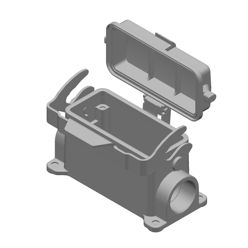 Hood 90° Powder Gray Die Cast Aluminum Alloy Box