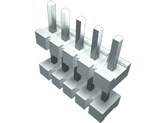 12-Contact HDR Board Stacker, 13.1A/Contact, 845VDC, Through Hole