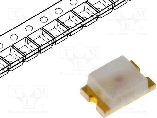 Green LED Emitter, 0805 SMD, 572nm, 170° Viewing Angle