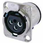 3-Pin Female Power Connector, 50V 6A, Silver/Gold Plated