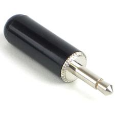 2 Pole Audio/RCA Plug, Solder Lug, Straight, Black