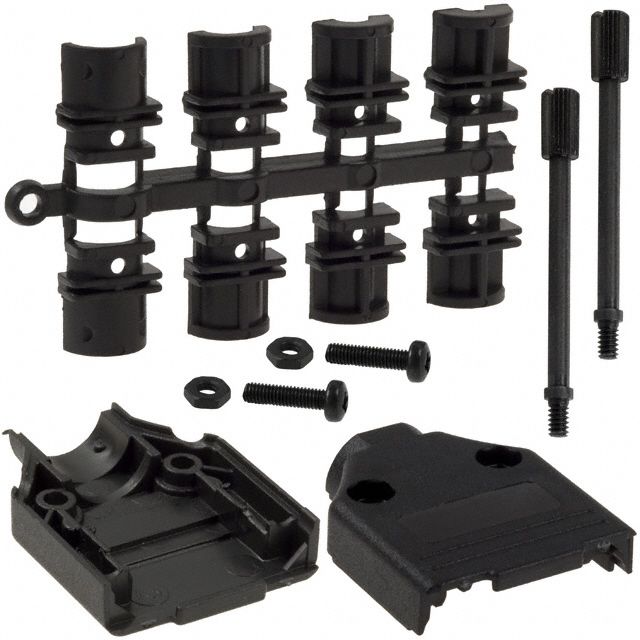 ABS Backshell 180° Metal/Plastic, 9 Pos, Black