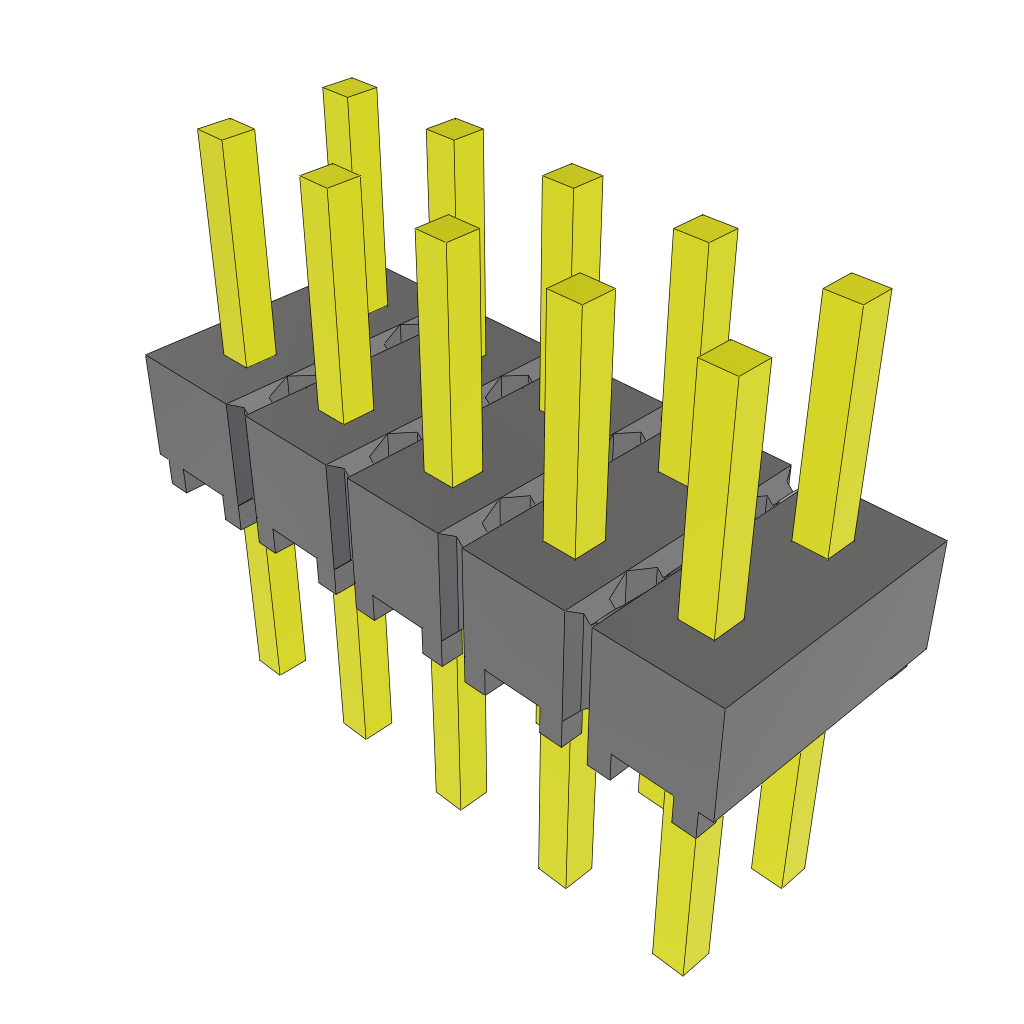 10-Contact Unshrouded Header, HDR, 2.54mm Pitch, Through Hole Mount