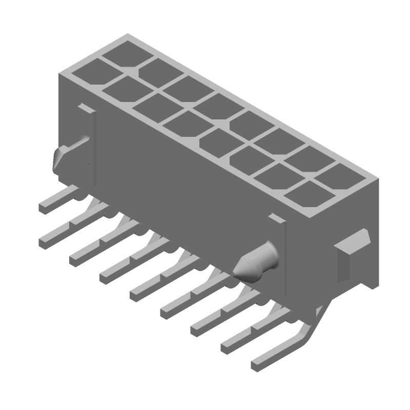 16P Power Connector, Wire-to-Board, Right Angle, 5A, 250V, Tin