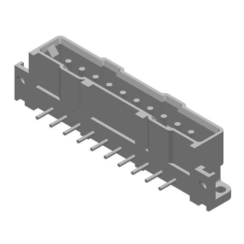 10 Pos Rectangular Connector, Wire-to-Board, 7.5A, Gold Pin, Red